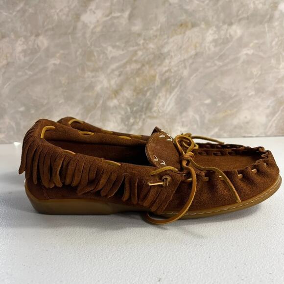 Minnetonka Moccasins Women's Size 8 Suede Leather Slip On - Picture 2 of 7